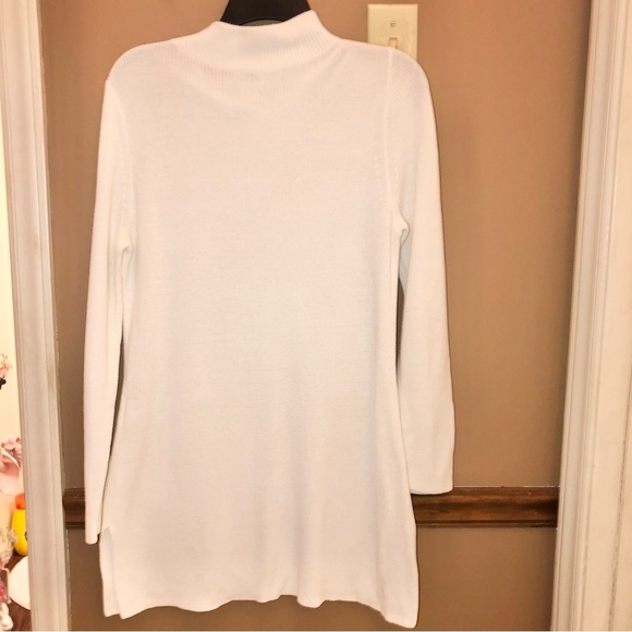 Chico’s Zenergy Cashmere Directional Laceup‎ Tunic Sweater Ecru White 1 - Picture 2 of 8